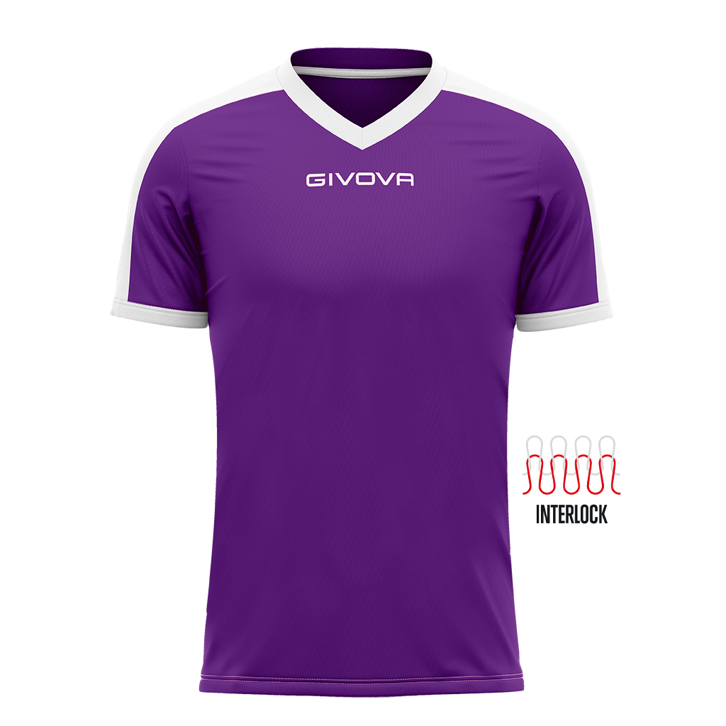 Футболка GIVOVA SHIRT REVOLUTION INTERLOCK MAC04 фіолетовий/білий