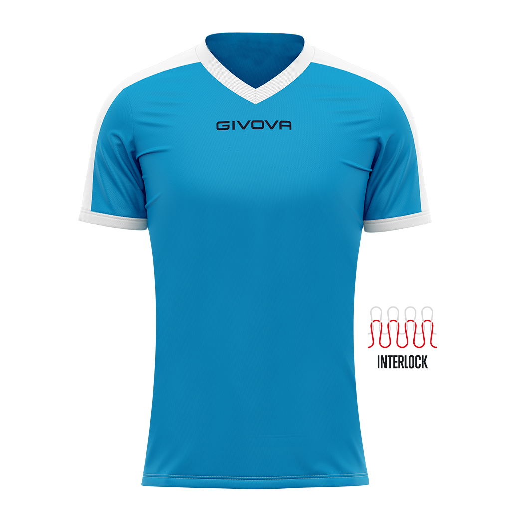 Футболка GIVOVA SHIRT REVOLUTION INTERLOCK MAC04 голубий/білий