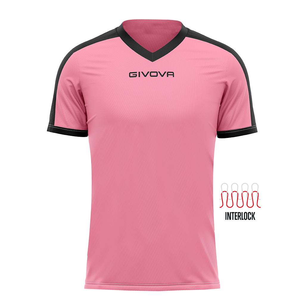 Футболка GIVOVA SHIRT REVOLUTION INTERLOCK MAC04 рожевий/чорний