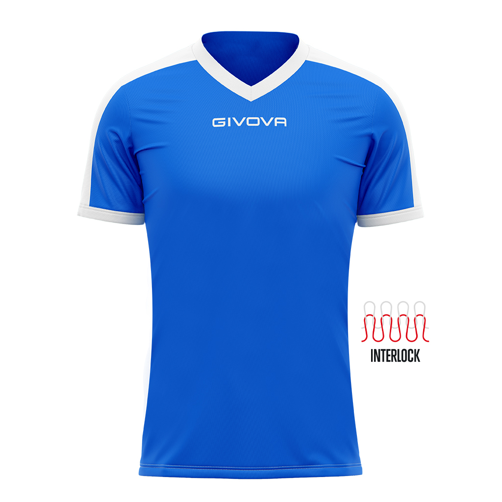Футболка GIVOVA SHIRT REVOLUTION INTERLOCK MAC04 синій/білий