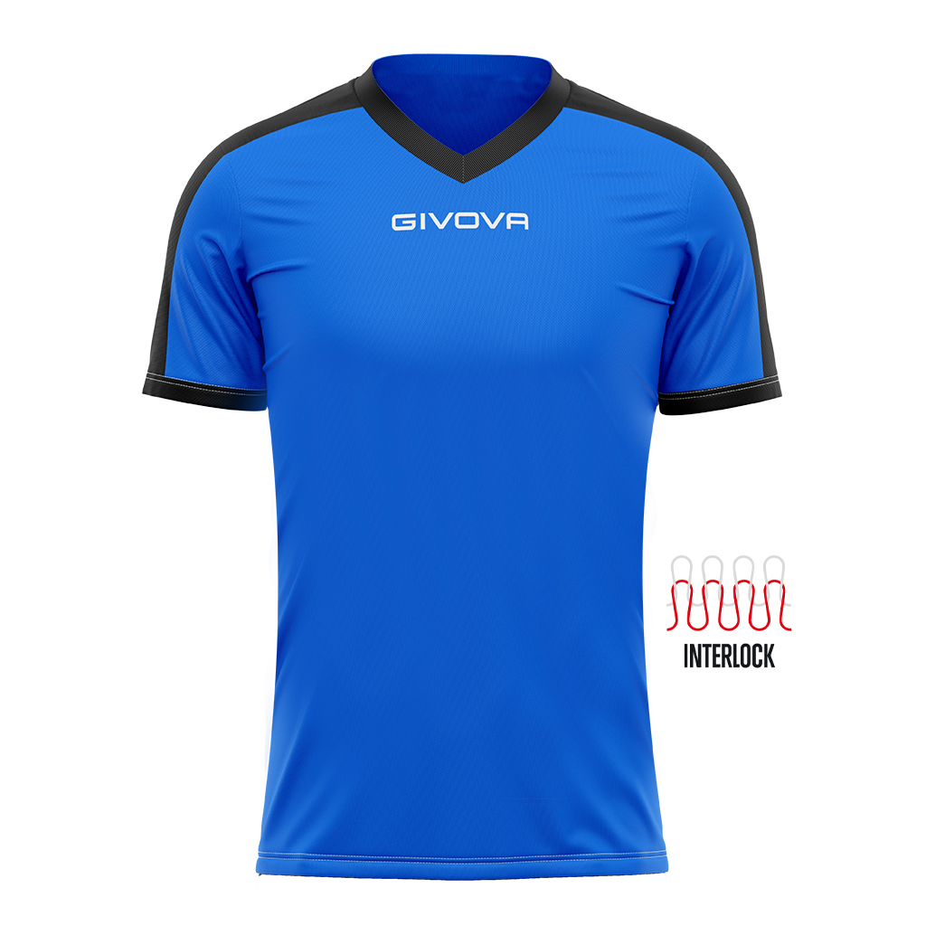 Футболка GIVOVA SHIRT REVOLUTION INTERLOCK MAC04 синій/чорний