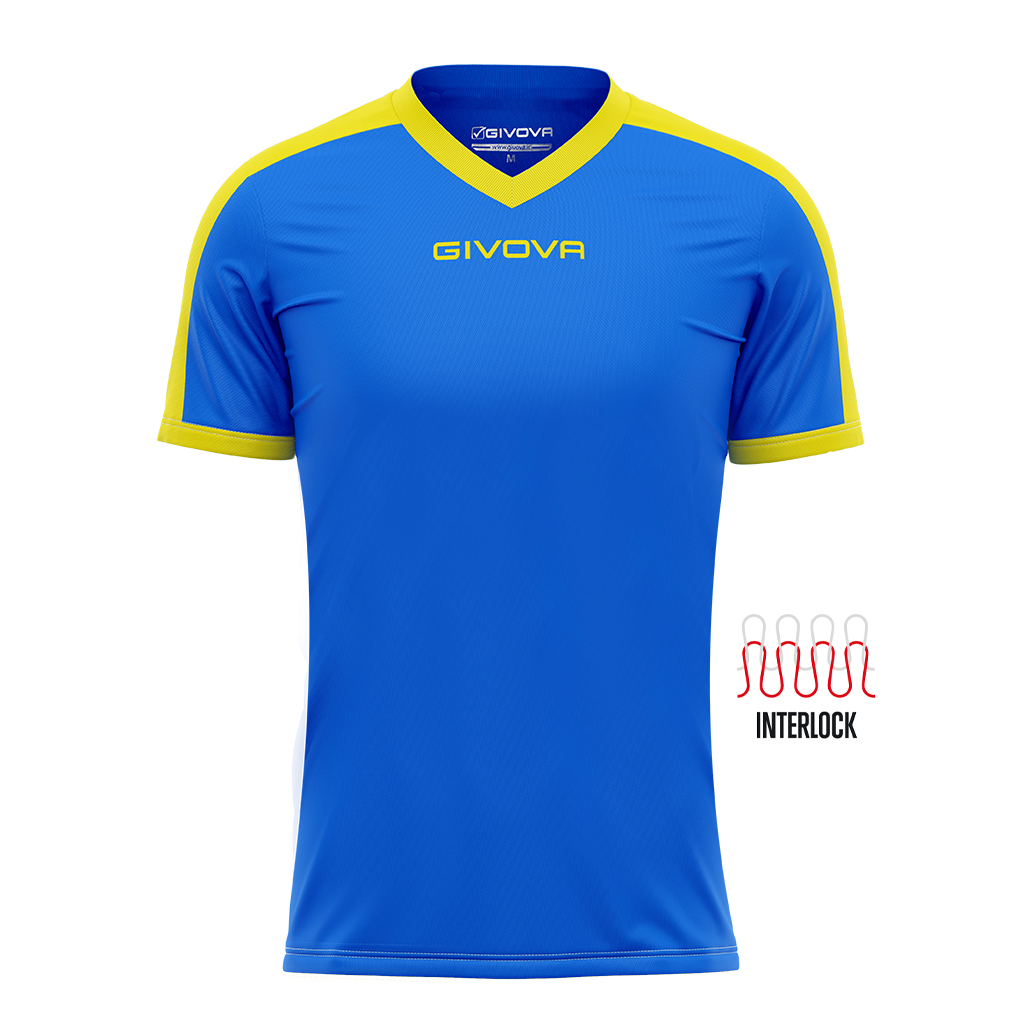 Футболка GIVOVA SHIRT REVOLUTION INTERLOCK MAC04 синій/жовтий
