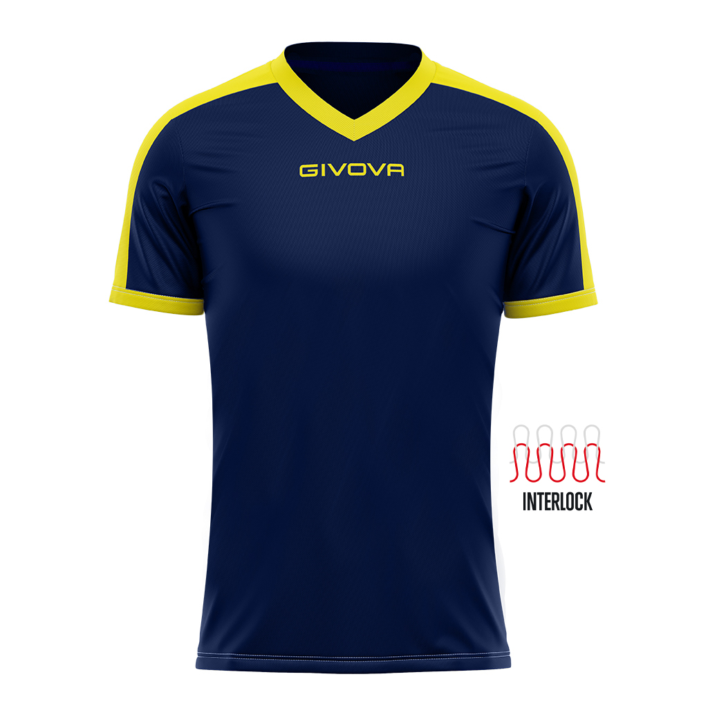 Футболка GIVOVA SHIRT REVOLUTION INTERLOCK MAC04 темно-синій/жовтий
