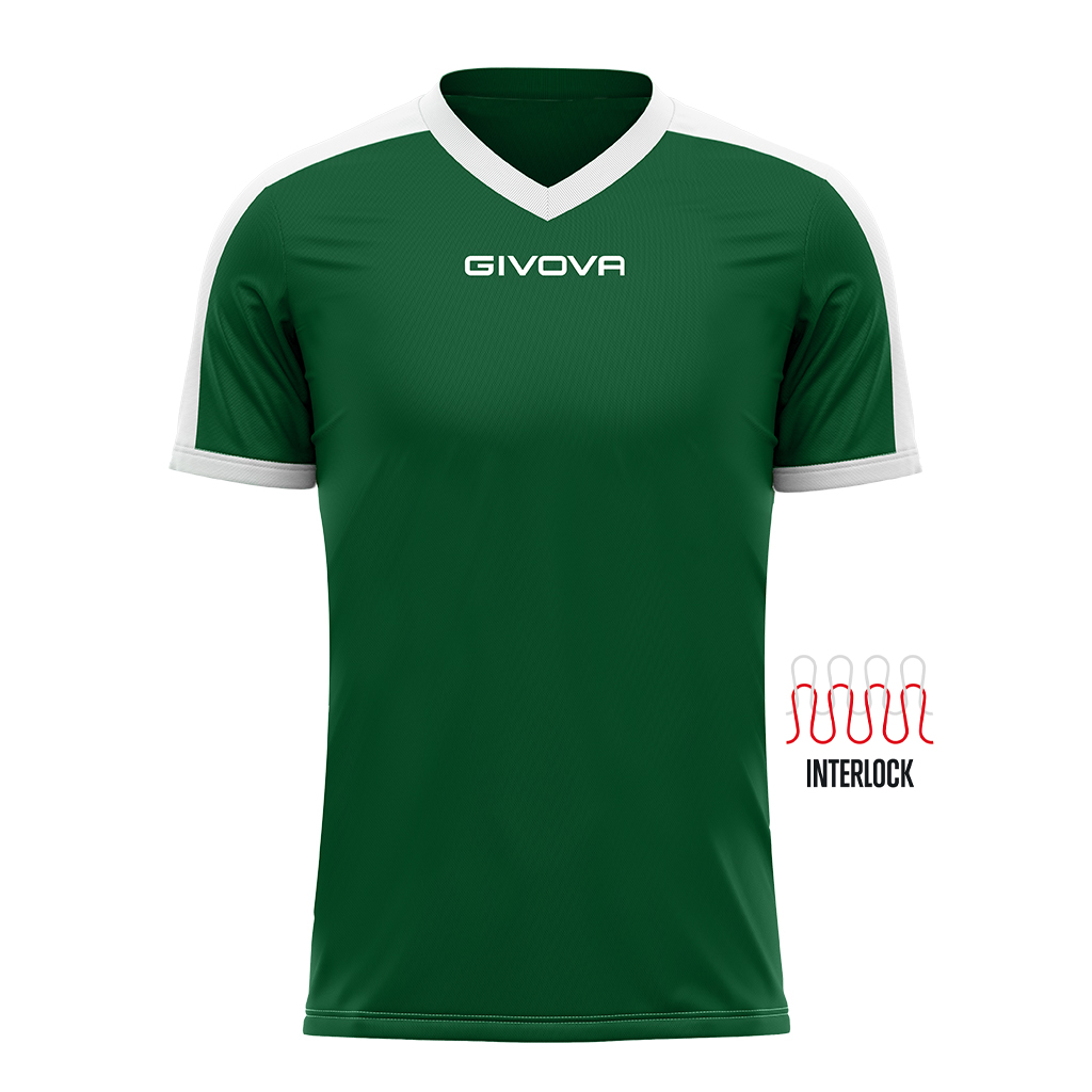 Футболка GIVOVA SHIRT REVOLUTION INTERLOCK MAC04 зелений/білий