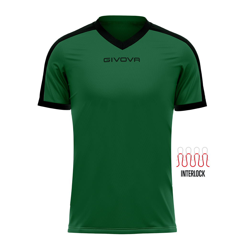 Футболка GIVOVA SHIRT REVOLUTION INTERLOCK MAC04 зелений/чорний