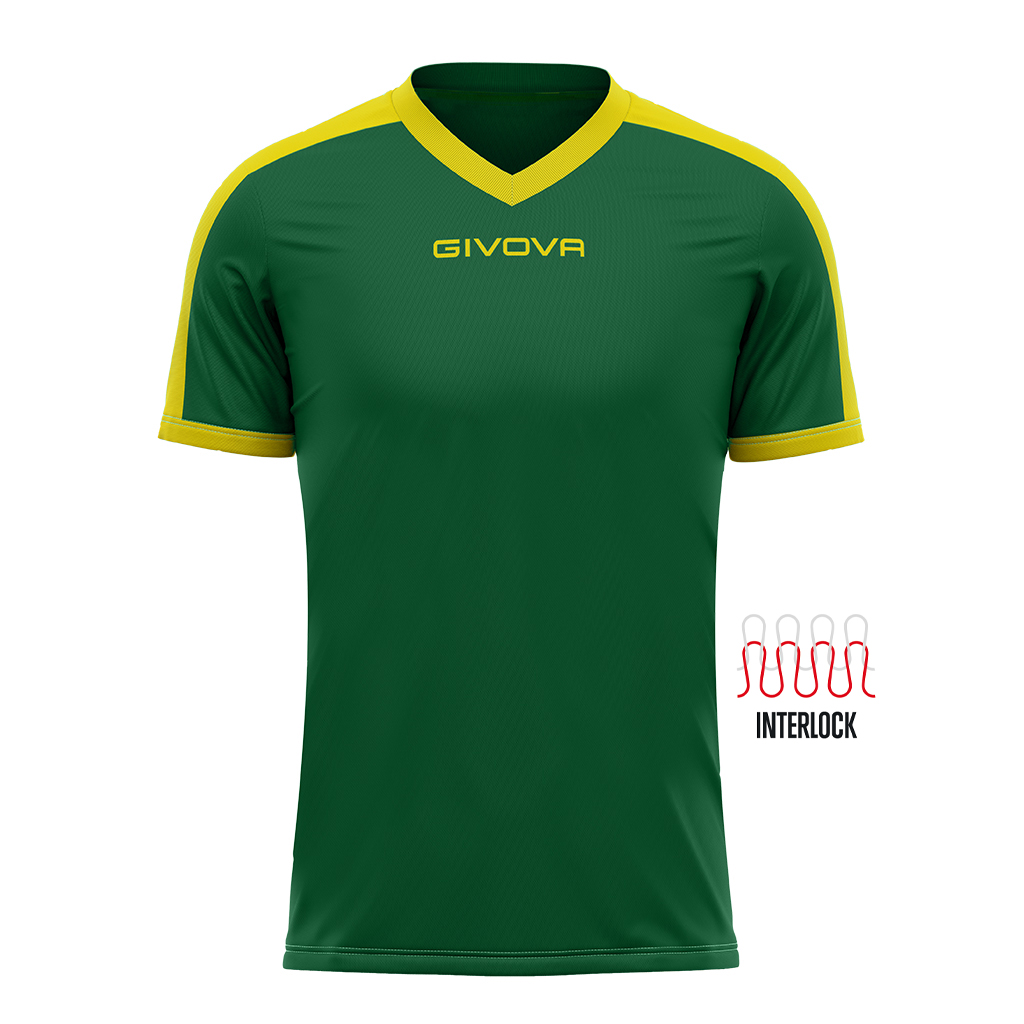 Футболка GIVOVA SHIRT REVOLUTION INTERLOCK MAC04 зелений/жовтий
