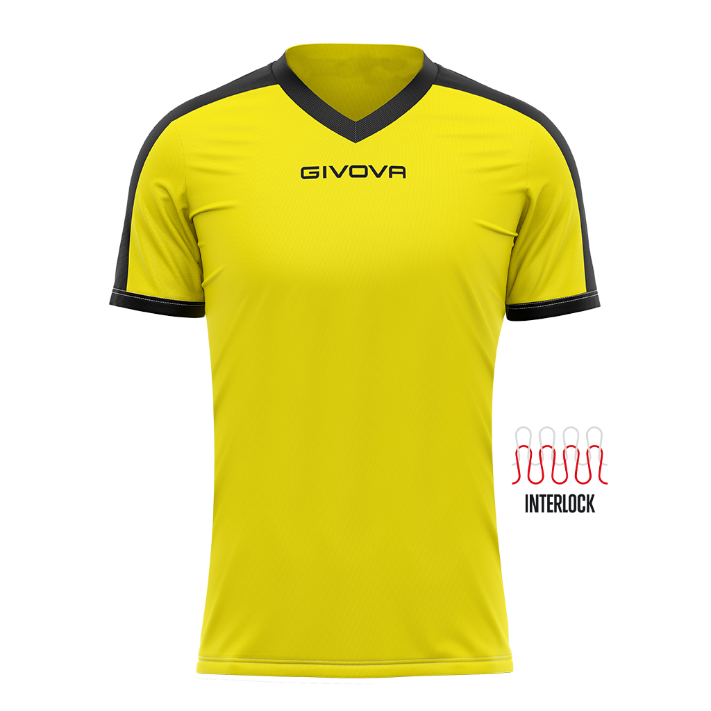 Футболка GIVOVA SHIRT REVOLUTION INTERLOCK MAC04 жовтий/чорний