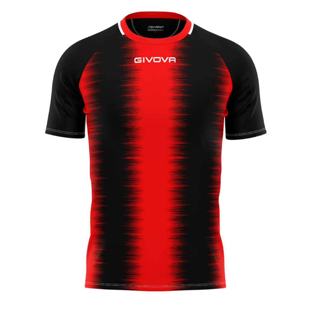 Футболка GIVOVA SHIRT STRIPE M/C INTERLOCK MAC06 червоний/чорний
