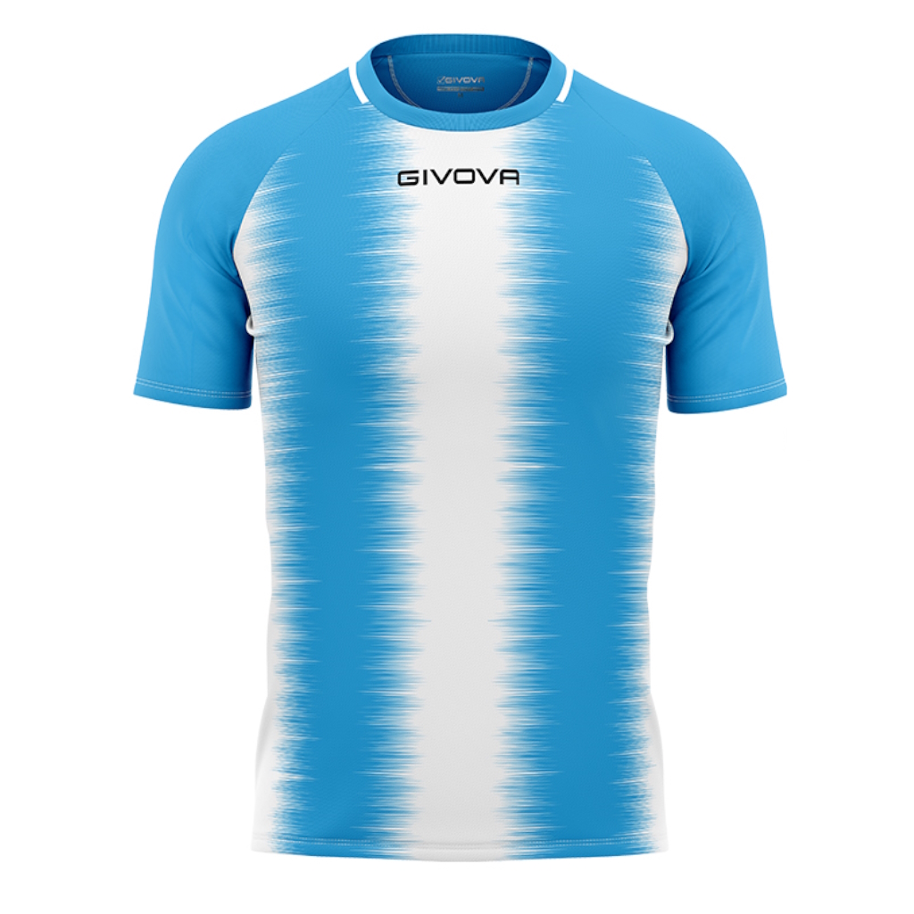 Футболка GIVOVA SHIRT STRIPE M/C INTERLOCK MAC06 голубий/білий