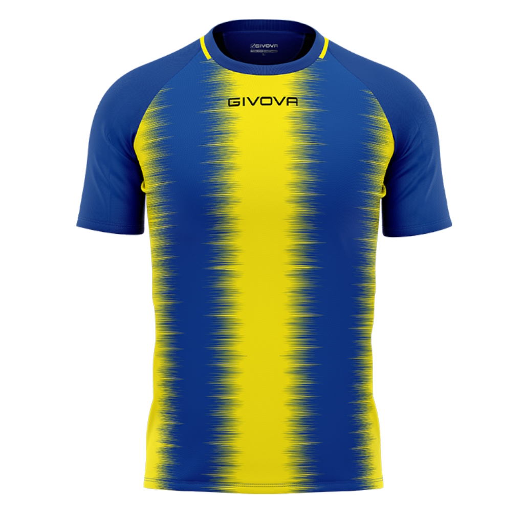 Футболка GIVOVA SHIRT STRIPE M/C INTERLOCK MAC06 синій/жовтий