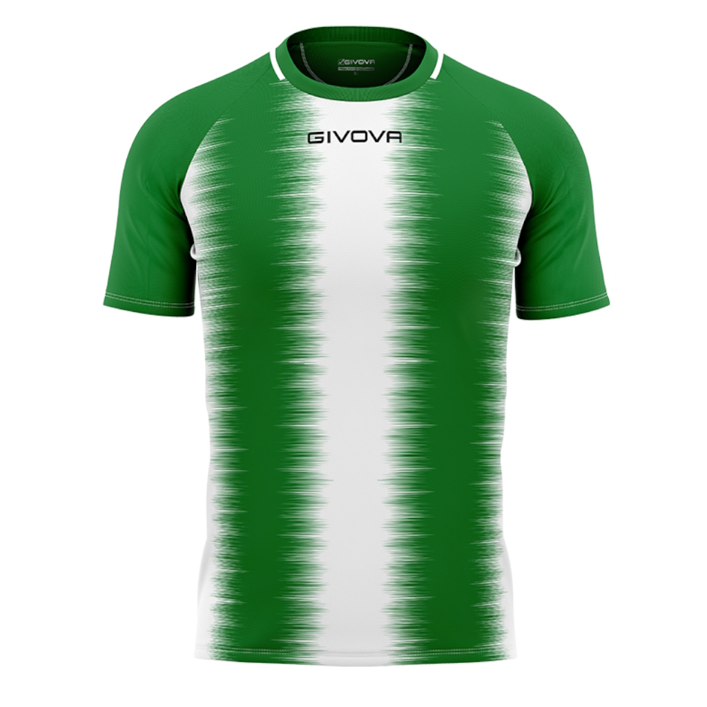 Футболка GIVOVA SHIRT STRIPE M/C INTERLOCK MAC06 зелений/білий