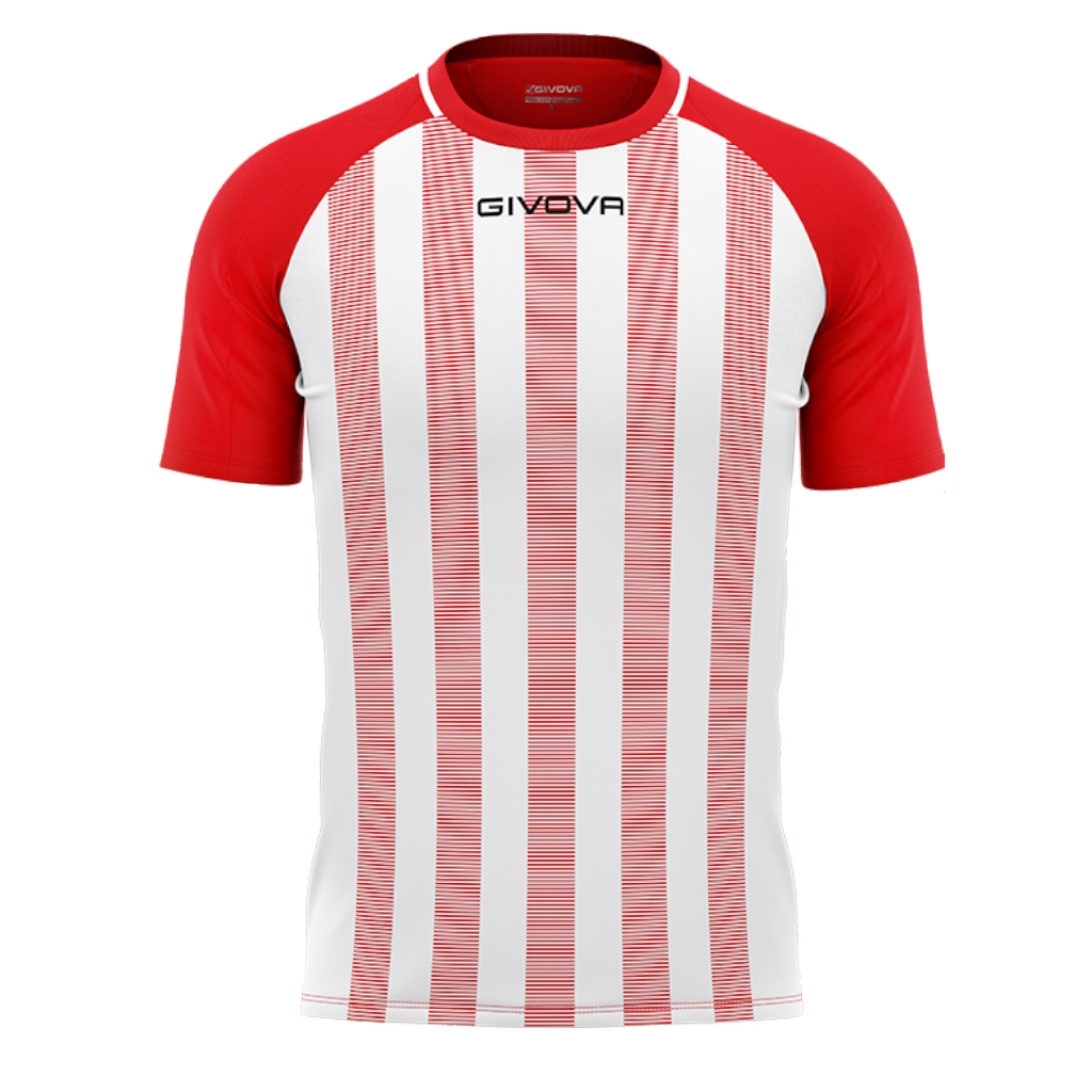 Футболка GIVOVA SHIRT TRATTO INTERLOCK MA031 червоний/білий