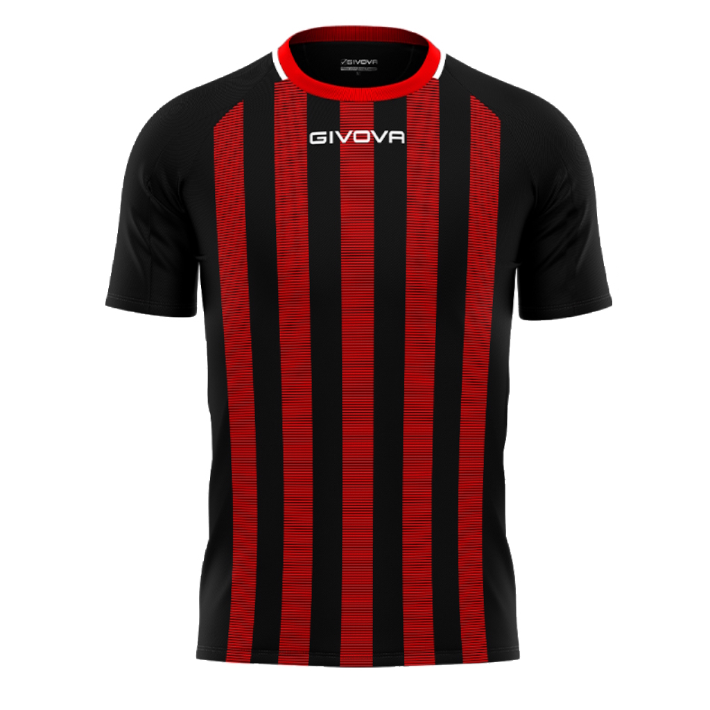 Футболка GIVOVA SHIRT TRATTO INTERLOCK MA031 чорний/червоний