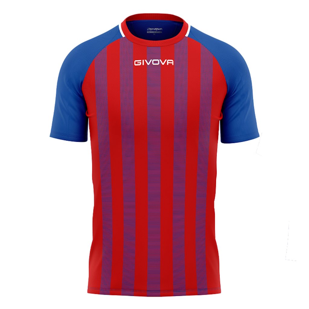 Футболка GIVOVA SHIRT TRATTO INTERLOCK MA031 синій/червоний