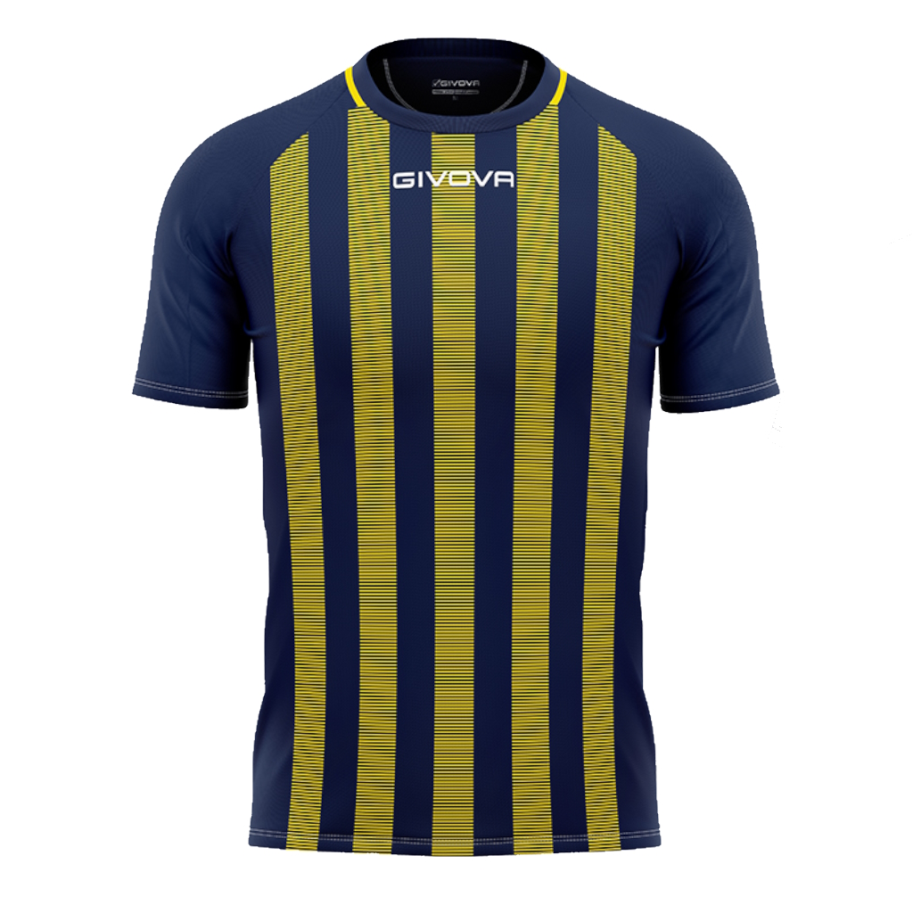 Футболка GIVOVA SHIRT TRATTO INTERLOCK MA031 темно-синій/жовтий