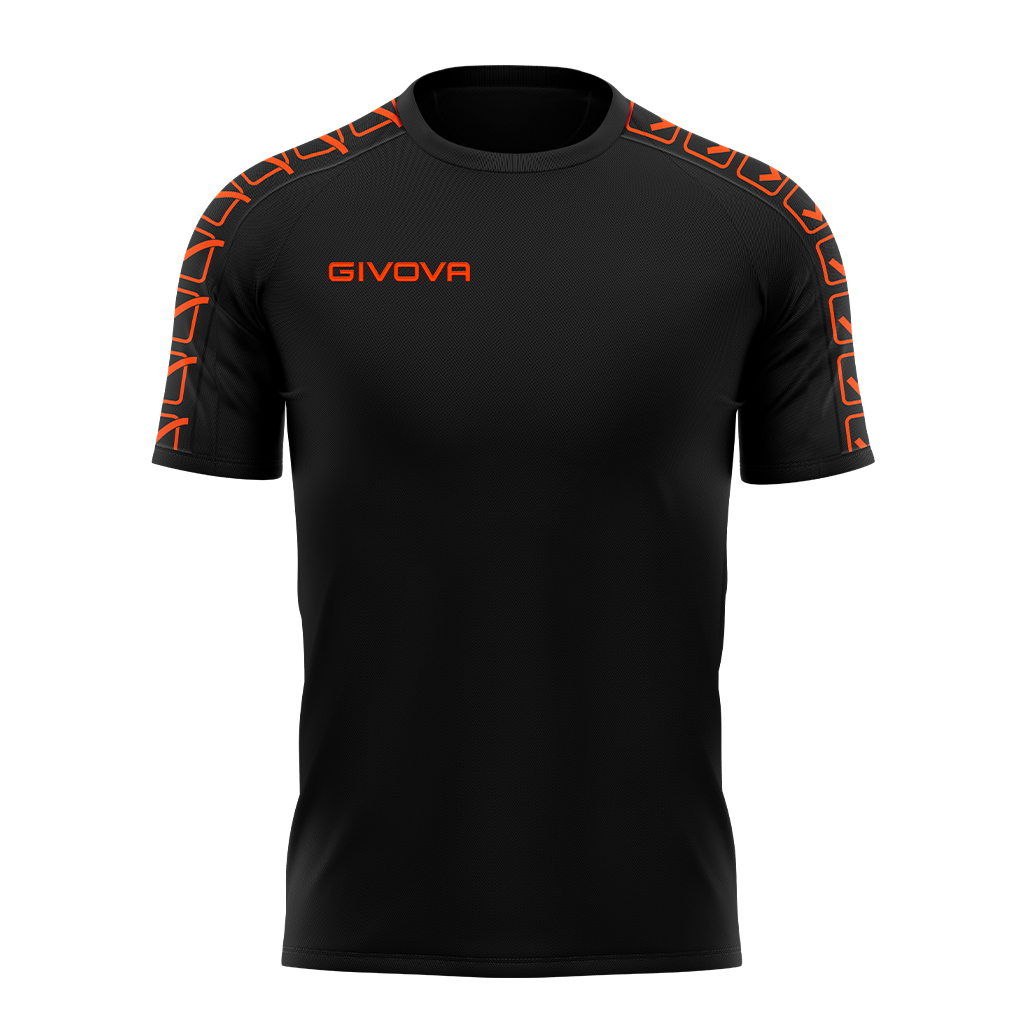 Футболка GIVOVA T-SHIRT POLY BAND BA02 черный/оранжевый