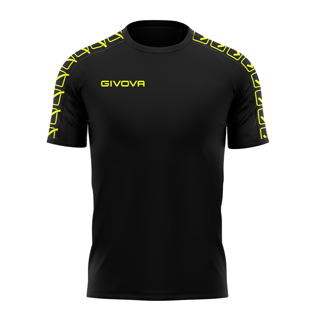 Футболка GIVOVA T-SHIRT POLY BAND BA02 черный/салатовый