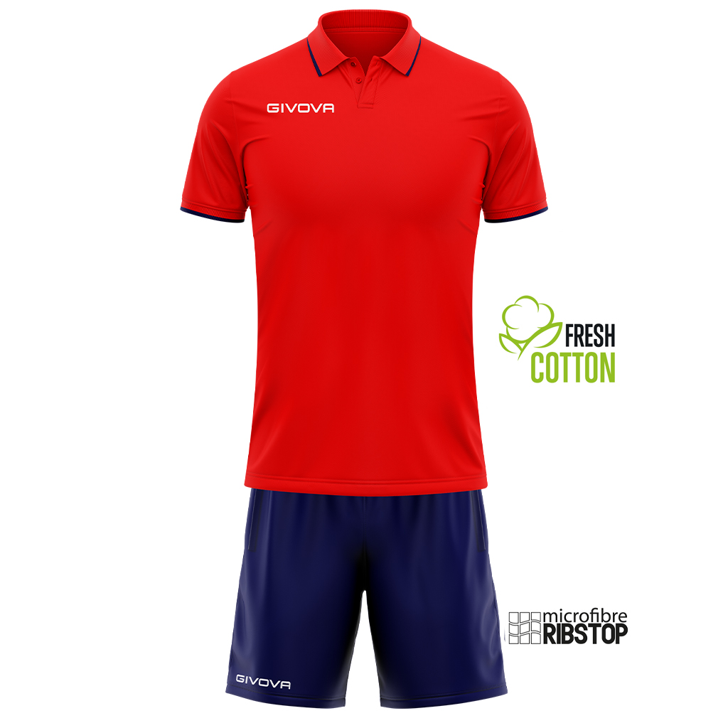 Футбольная форма Givova KIT STREET KIT032 червоний/темно-синій