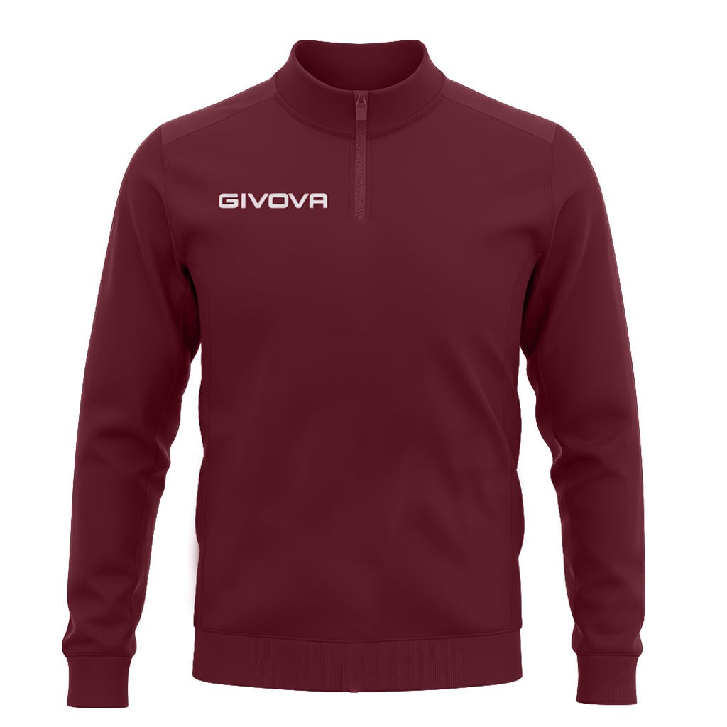 Кофта тренировочная GIVOVA MAGLIA HALF ZIP REVOLUTION IN PIN PAN MA037 бордовый