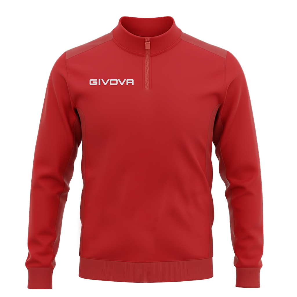 Кофта тренировочная GIVOVA MAGLIA HALF ZIP REVOLUTION IN PIN PAN MA037 красный