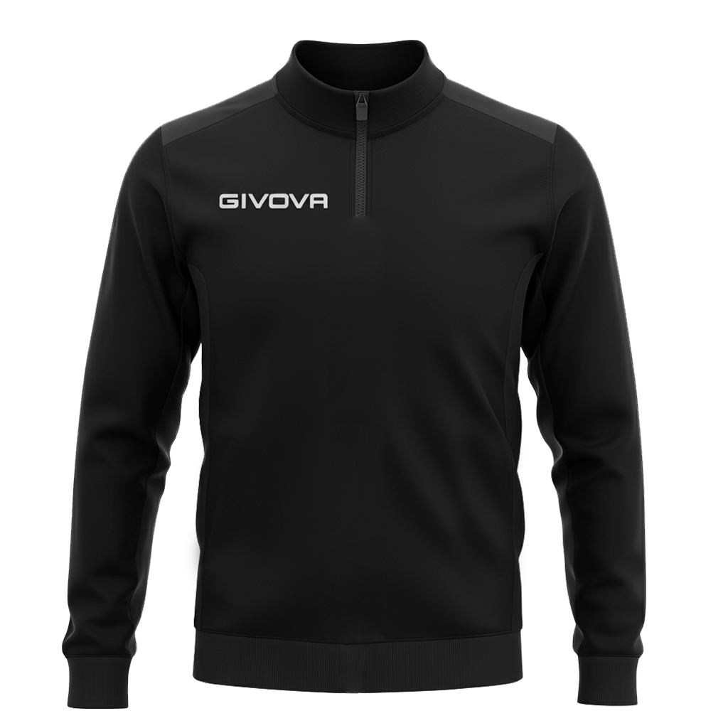 Кофта тренировочная GIVOVA MAGLIA HALF ZIP REVOLUTION IN PIN PAN MA037 черный