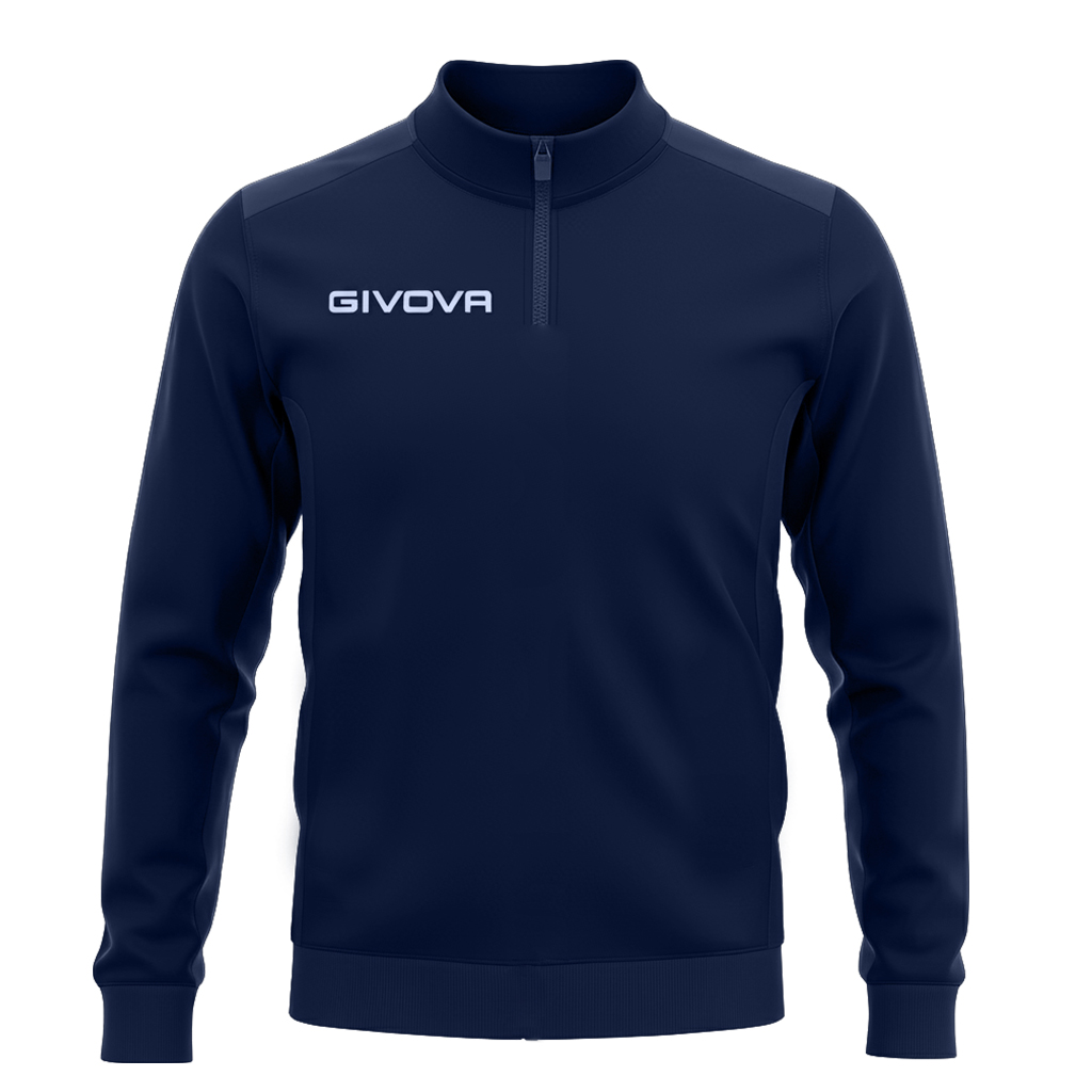 Кофта тренировочная GIVOVA MAGLIA HALF ZIP REVOLUTION IN PIN PAN MA037 темно-синий