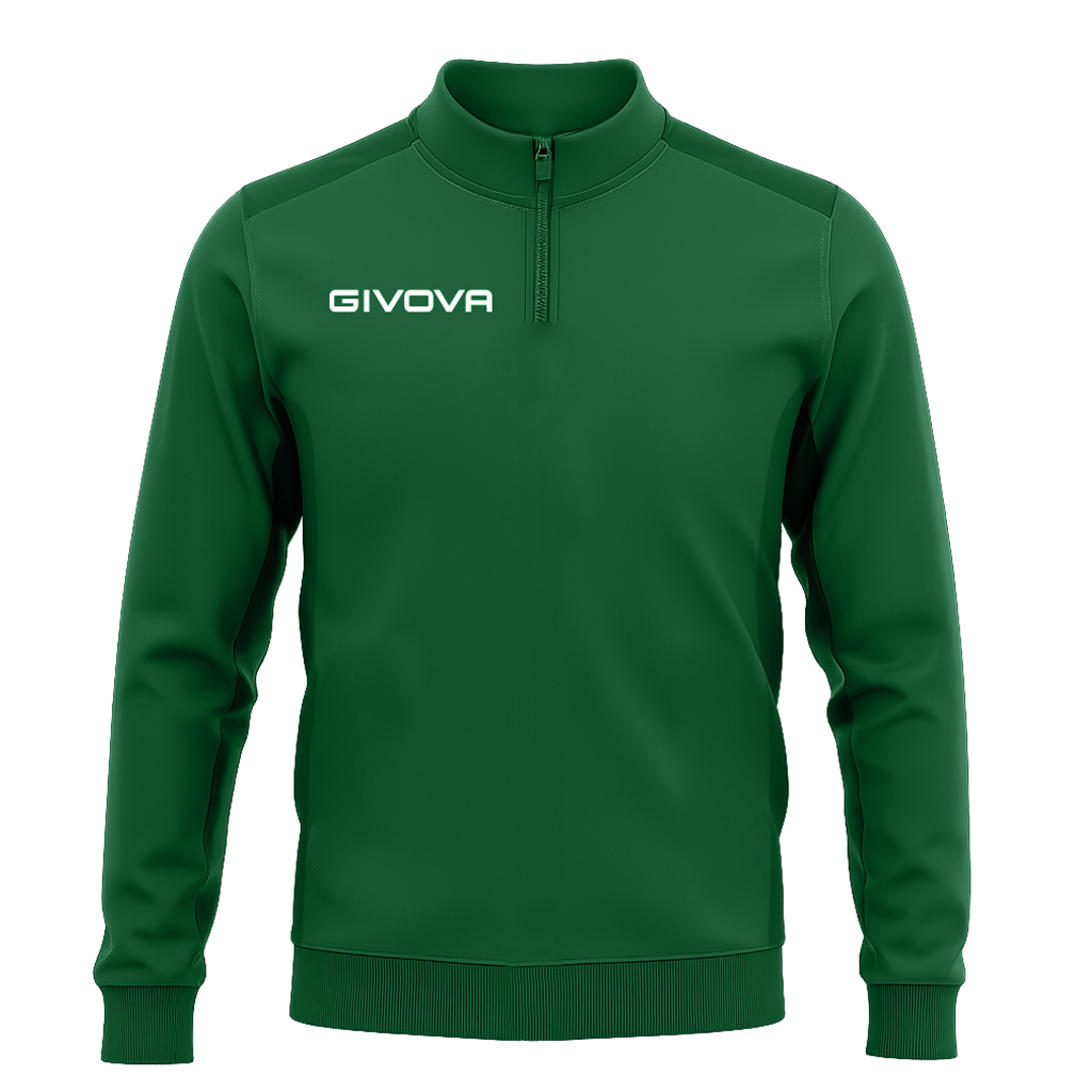 Кофта тренировочная GIVOVA MAGLIA HALF ZIP REVOLUTION IN PIN PAN MA037 зеленый