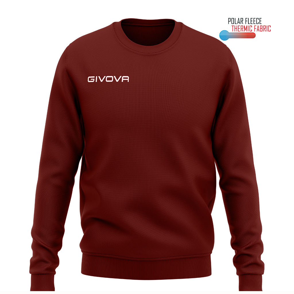 Кофта тренувальна Givova MAGLIA POLARFLEECE G/COLLO GIVOVA ONE MA019 бордовий