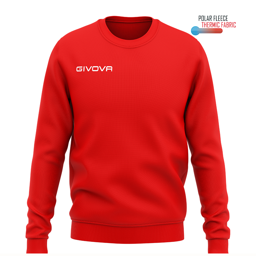Кофта тренувальна Givova MAGLIA POLARFLEECE G/COLLO GIVOVA ONE MA019 червоний
