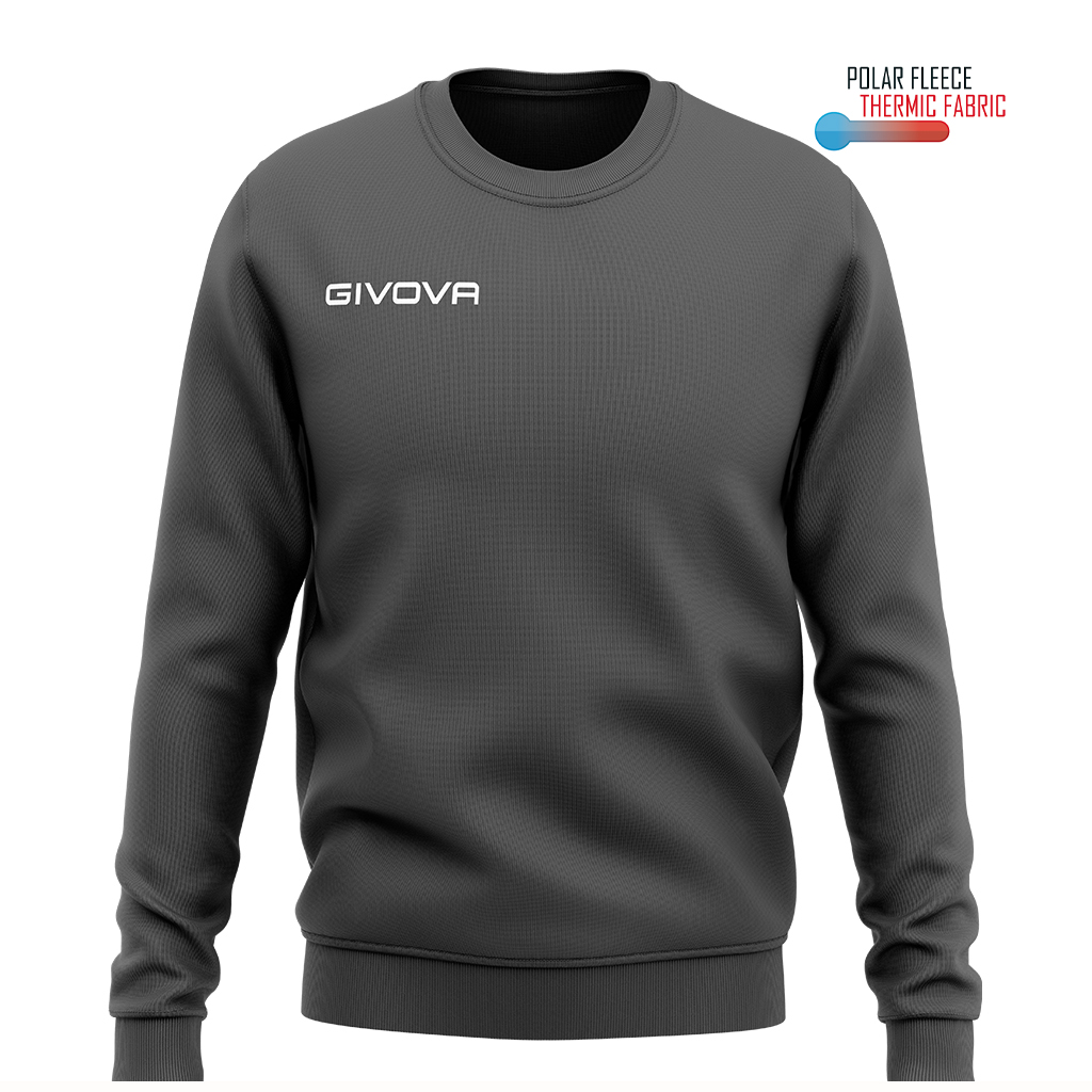 Кофта тренувальна Givova MAGLIA POLARFLEECE G/COLLO GIVOVA ONE MA019 темно-сірий