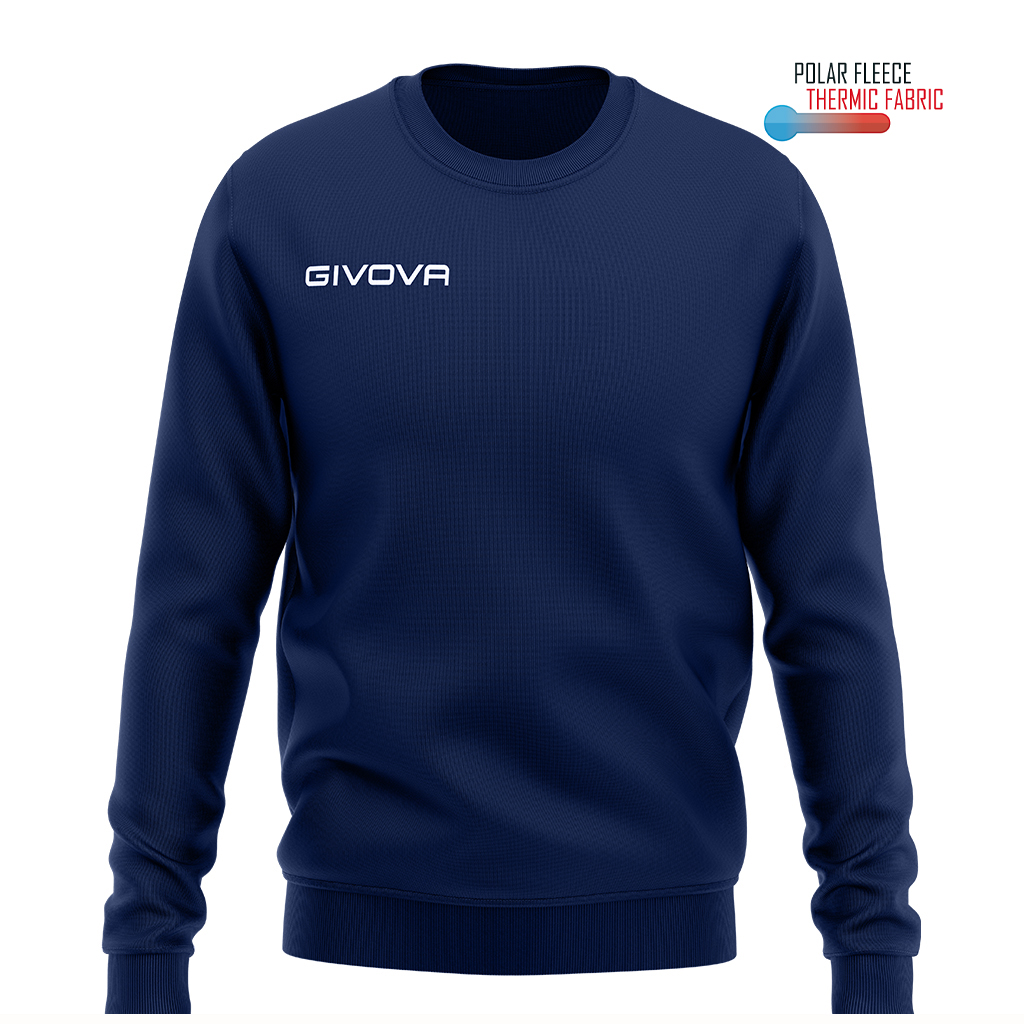 Кофта тренувальна Givova MAGLIA POLARFLEECE G/COLLO GIVOVA ONE MA019 темно-синій