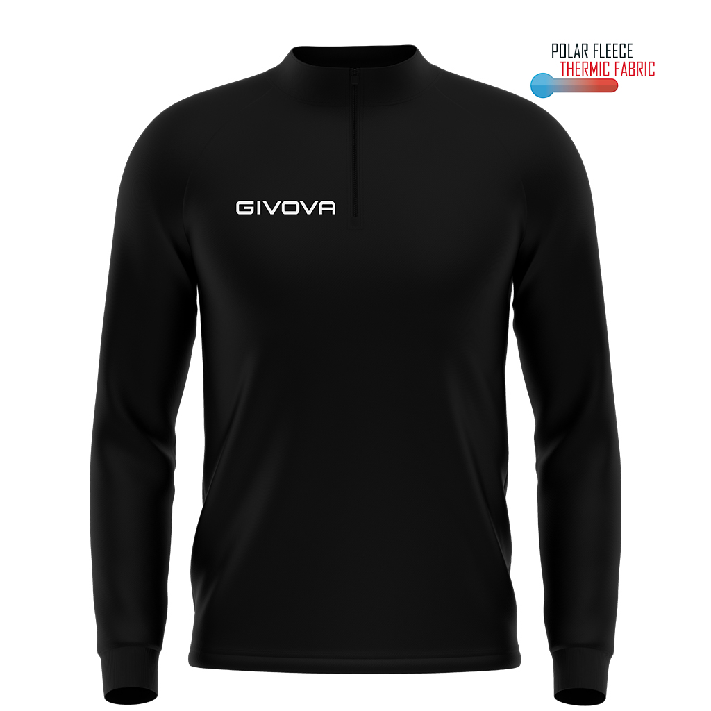 Кофта тренировочная GIVOVA MAGLIA POLARFLEECE TECNICA (HALF ZIP) 500 MA023 черный