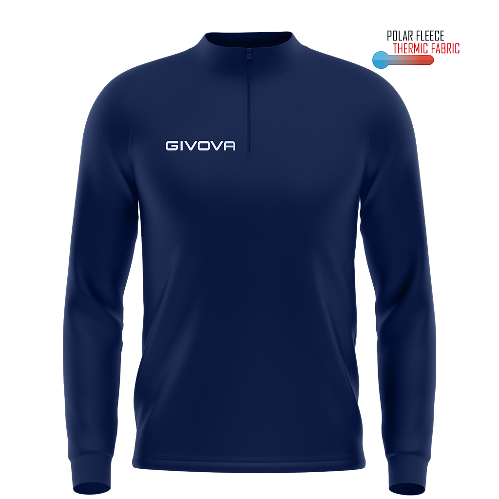 Кофта тренировочная GIVOVA MAGLIA POLARFLEECE TECNICA (HALF ZIP) 500 MA023 темно-синий
