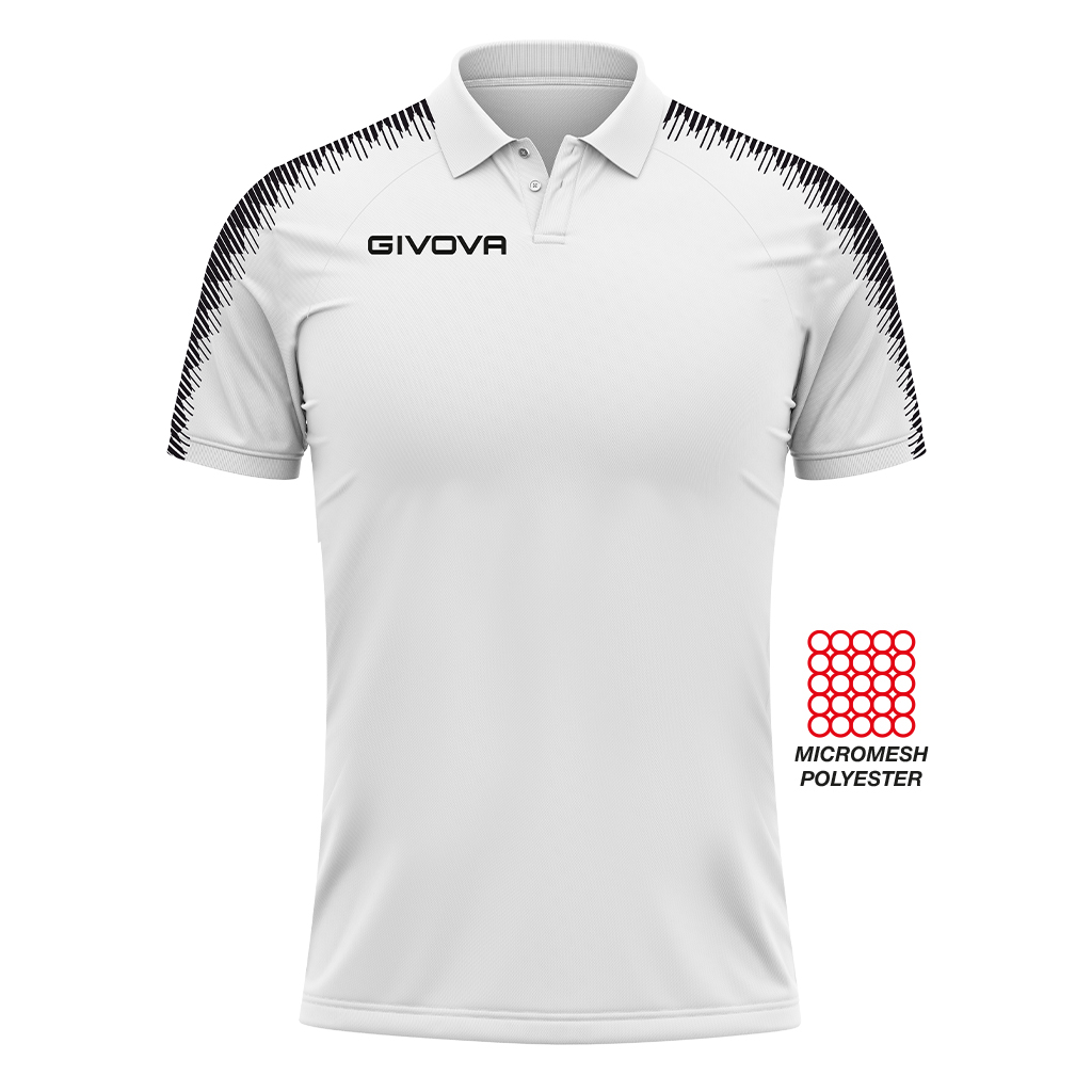 Поло Givova Polo Club PK02  білий/чорний