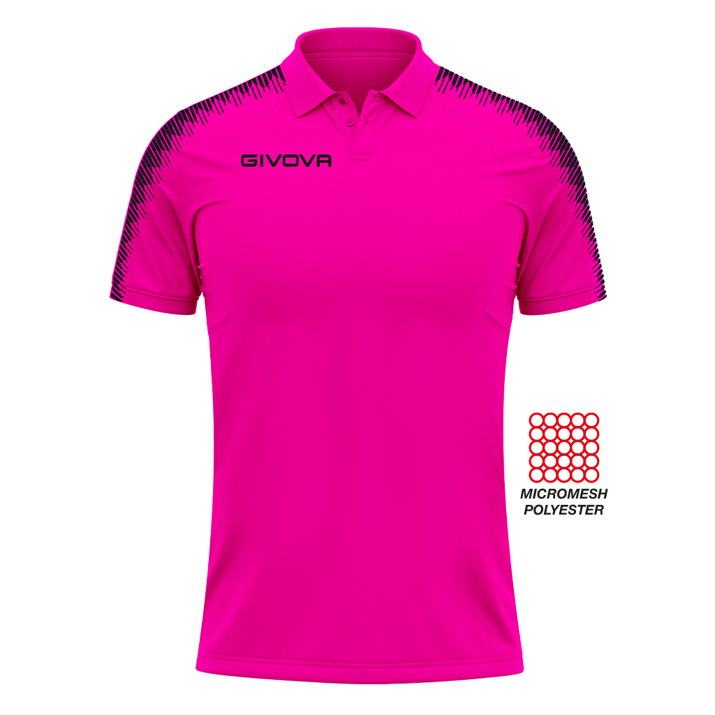 Поло Givova Polo Club PK02  фуксія/чорний