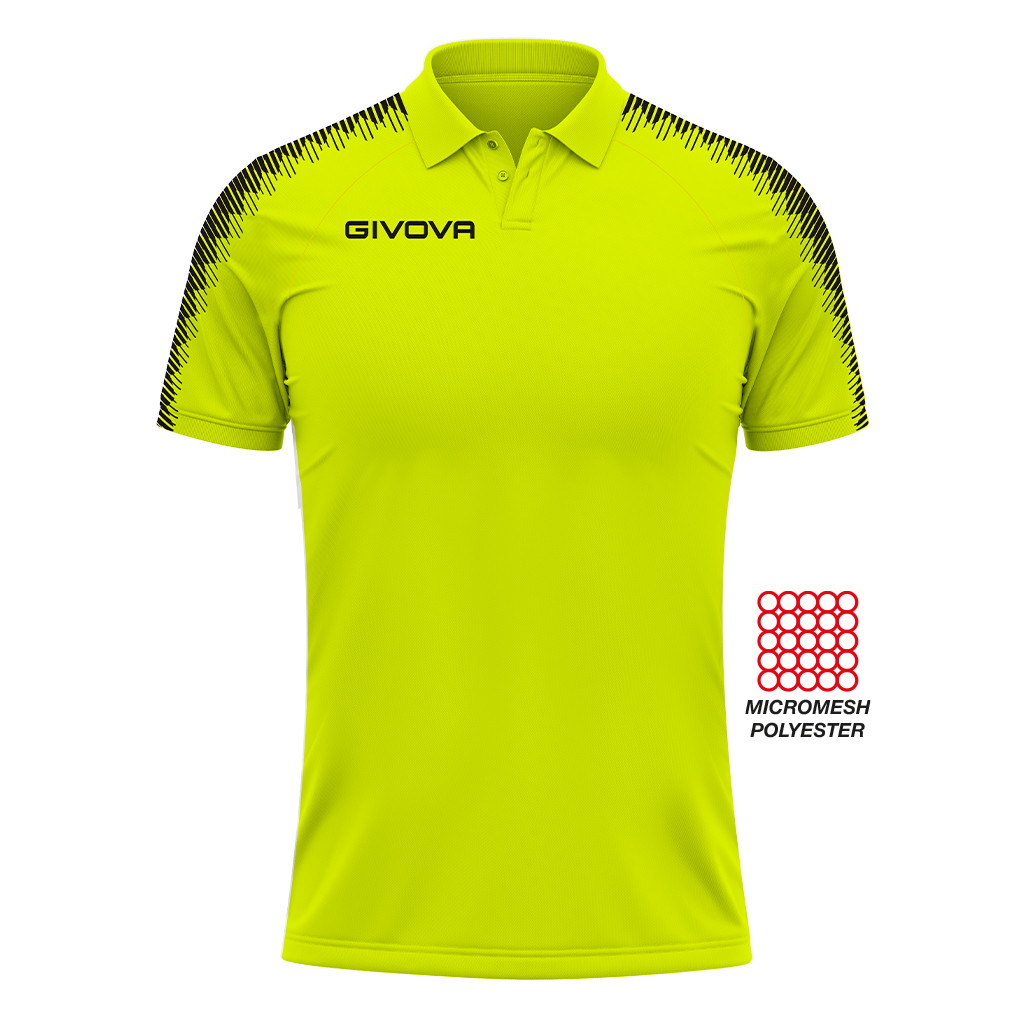 Поло Givova Polo Club PK02  салатовий/чорний