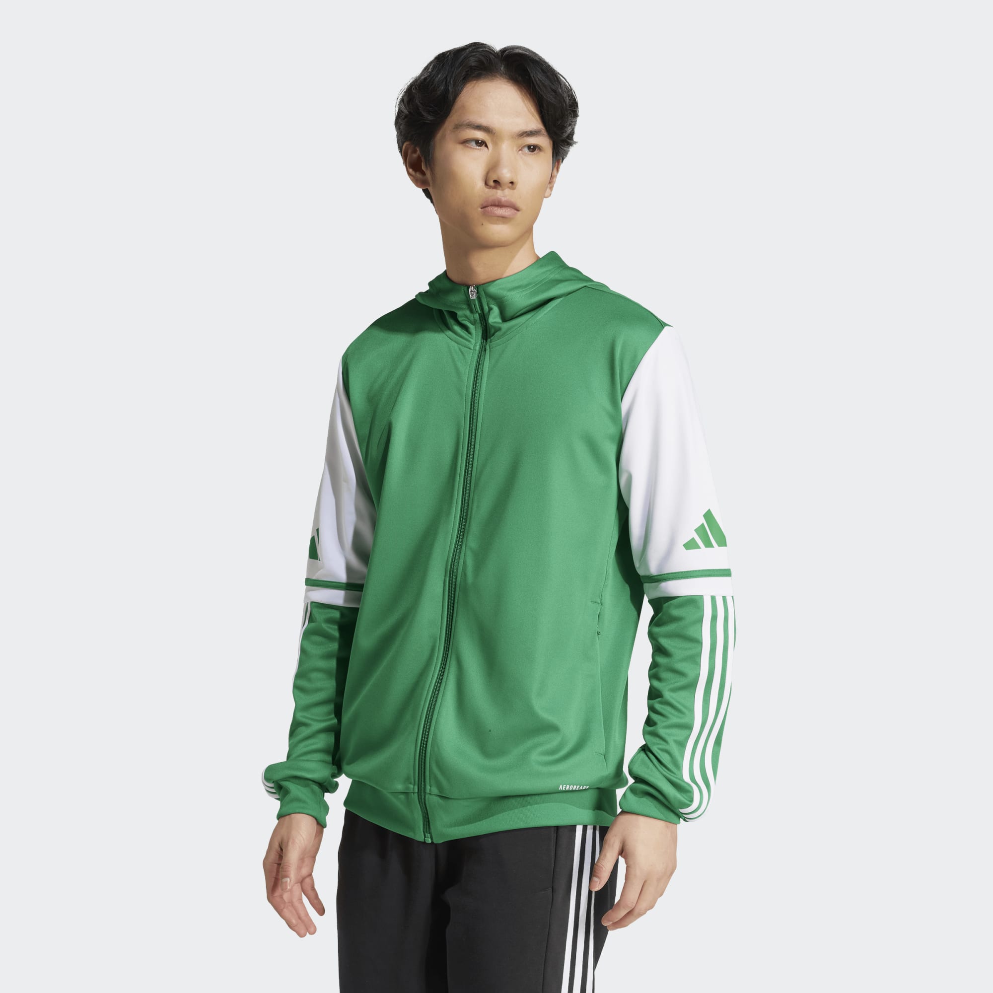 Спортивна дитяча худі на блискавці Adidas Squadra 25 Hoodie зелений/білий