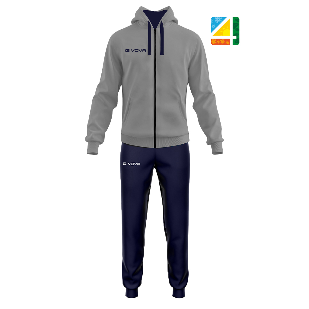 Спортивный костюм Givova TUTA KING 4 SEASONS TT014 серый/черный