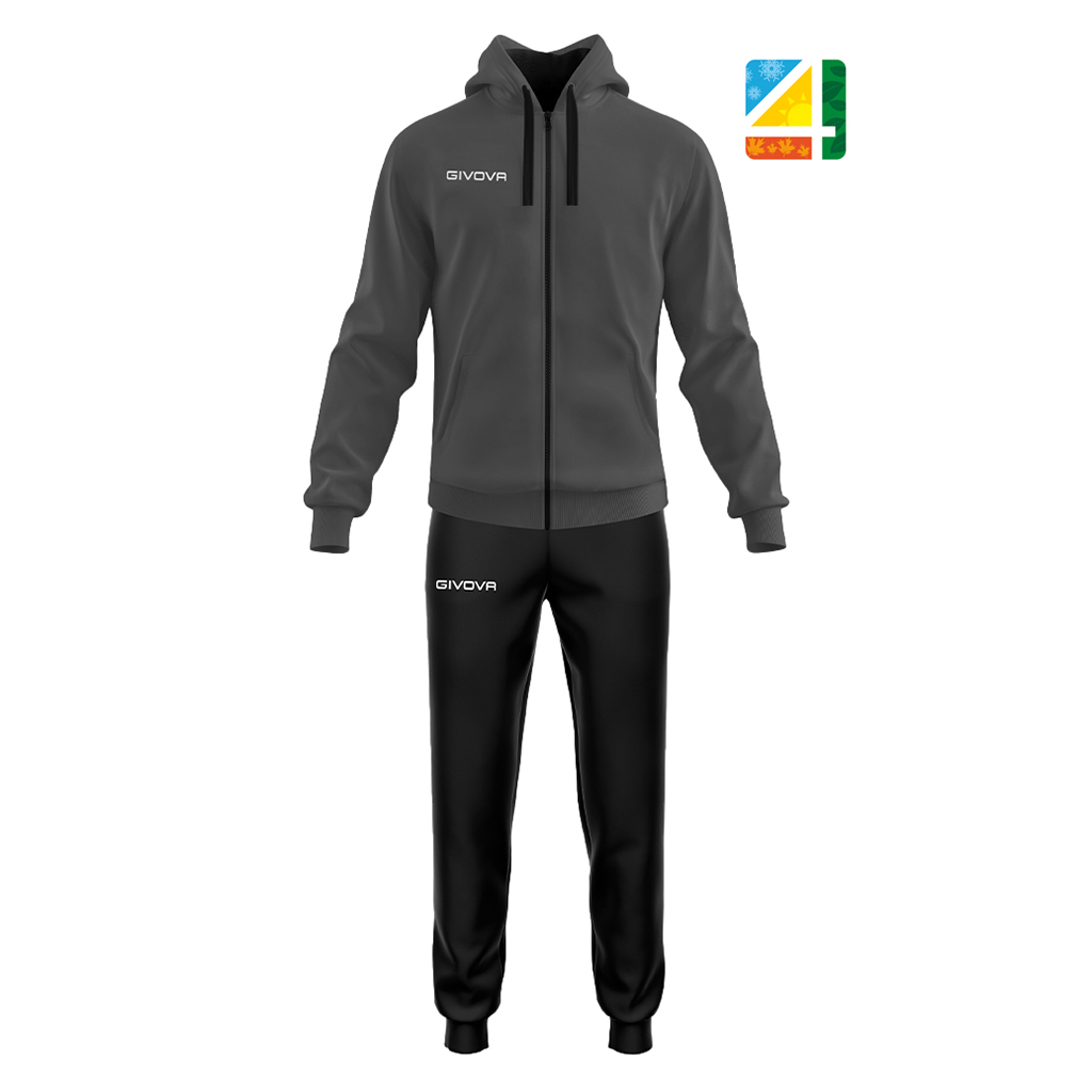 Спортивный костюм Givova TUTA KING 4 SEASONS TT014 темно-серый/черный