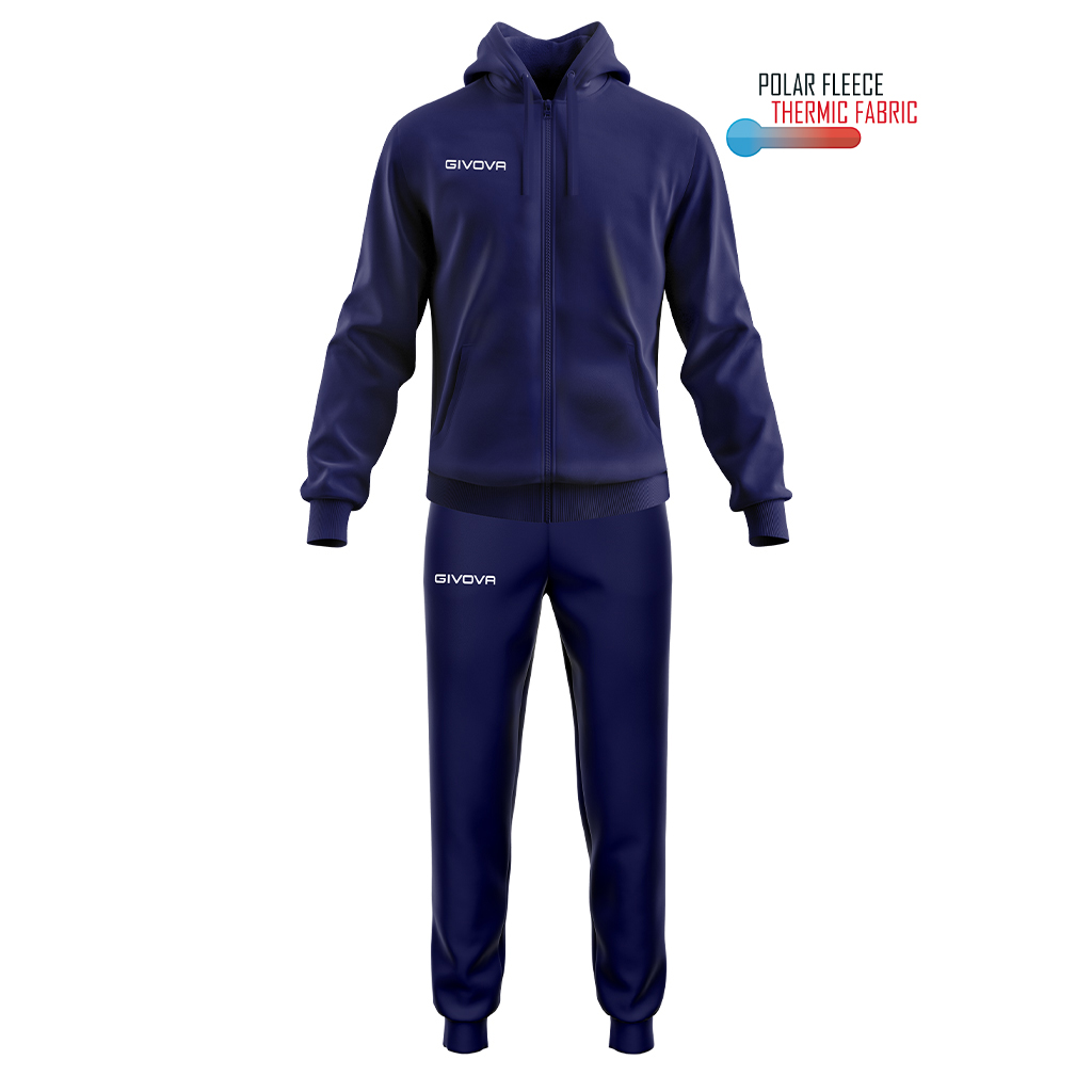 Спортивный костюм Givova TUTA KING IN POLARFLEECE (SORRENTO) TR038 темно-синий