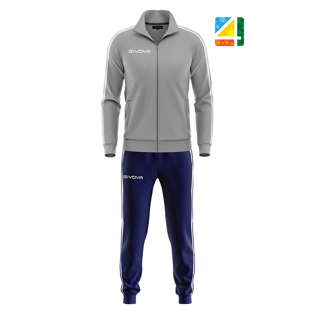 Спортивный костюм Givova TUTA SCUOLA COTONE TERRY LF30 серый/темно-синий