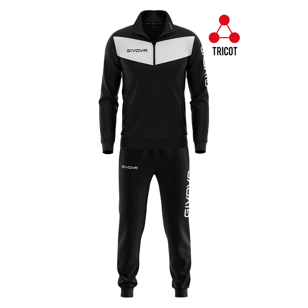 Спортивный костюм Givova TUTA VISA TRIACETATO TR018 черный/белый