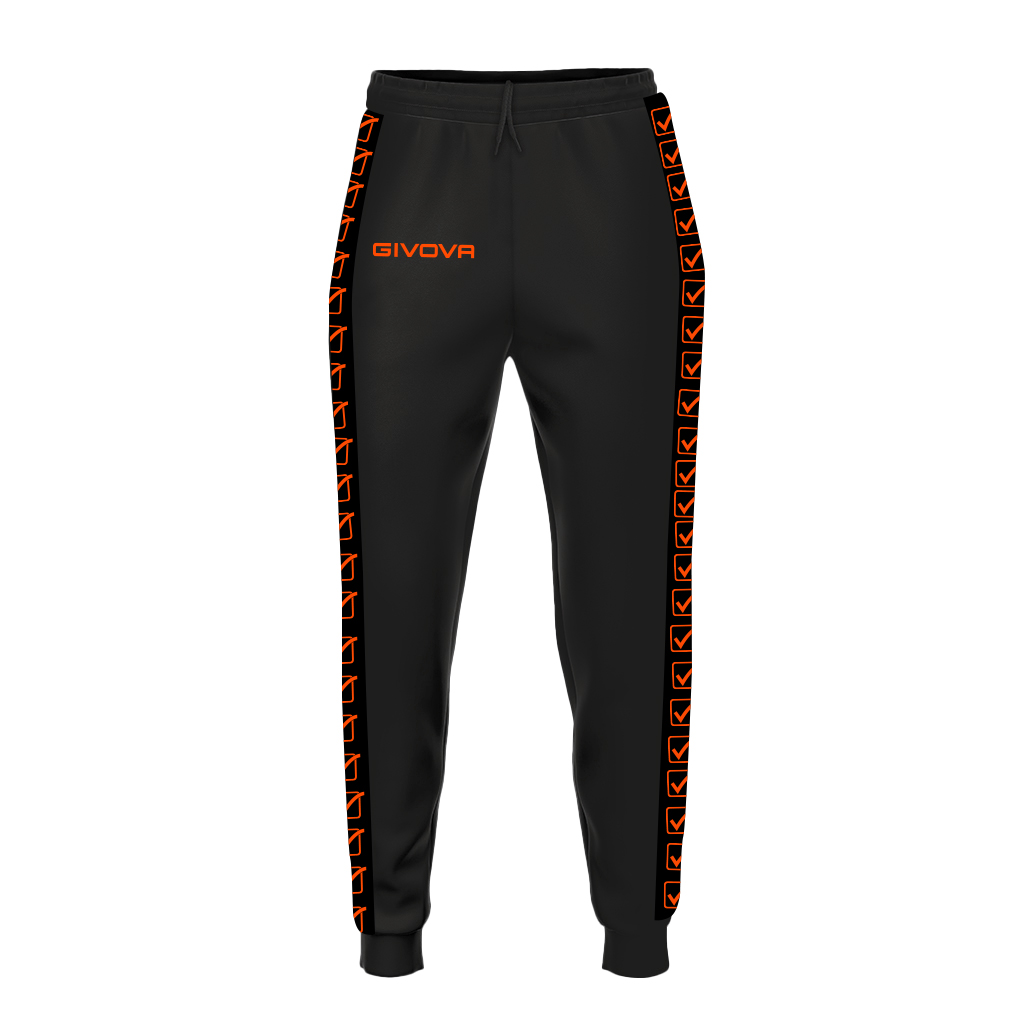 Брюки спортивные Givova PANTALONE TRICOT BAND BA09 черный/оранжевый
