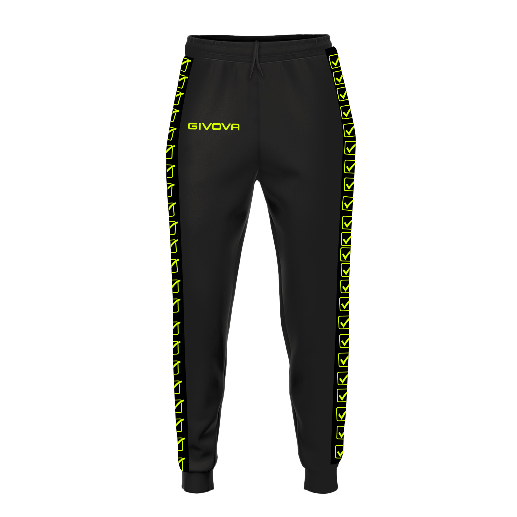 Брюки спортивные Givova PANTALONE TRICOT BAND BA09 черный/салатовый
