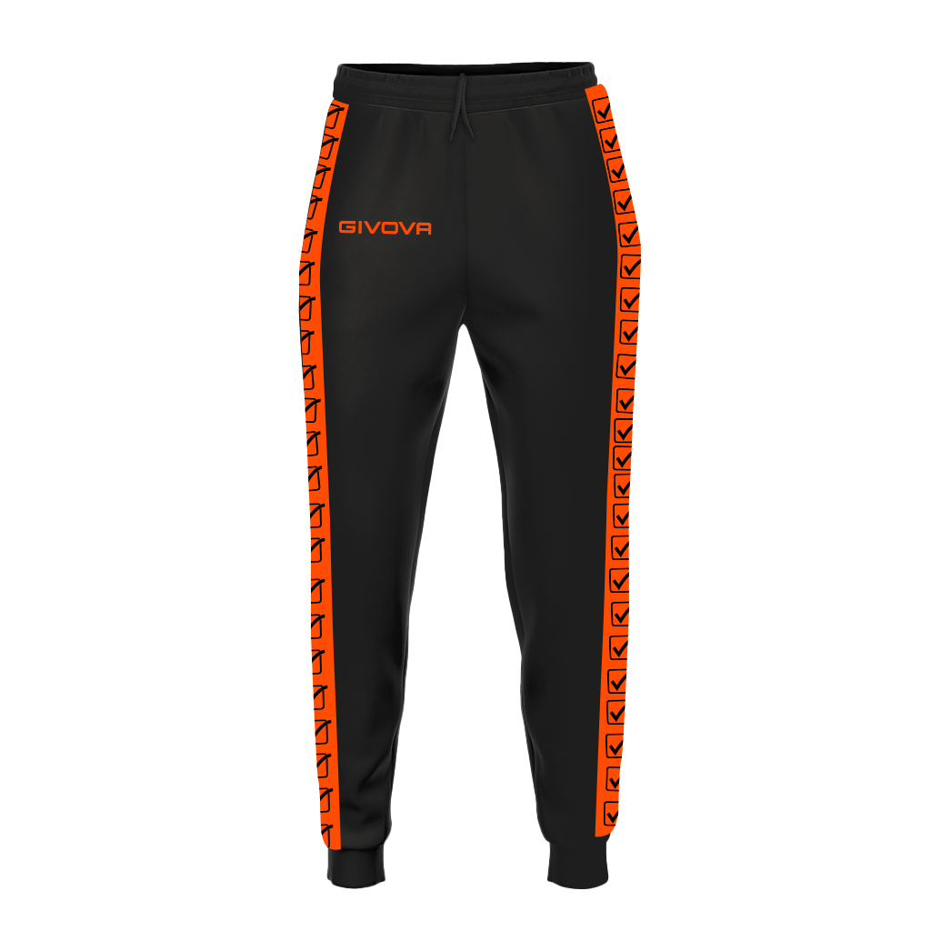 Брюки спортивные Givova PANTALONE TRICOT BAND BA09 оранжевый/черный