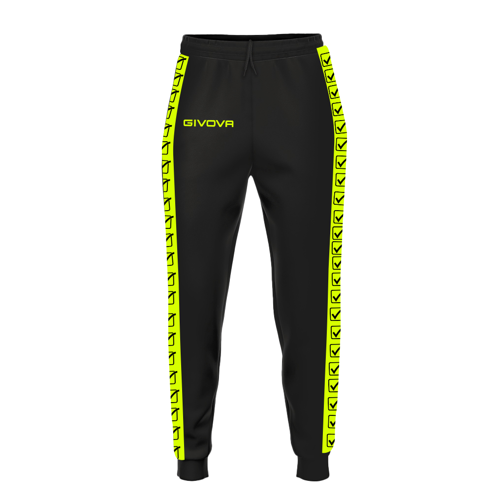 Брюки спортивные Givova PANTALONE TRICOT BAND BA09 салатовый/черный