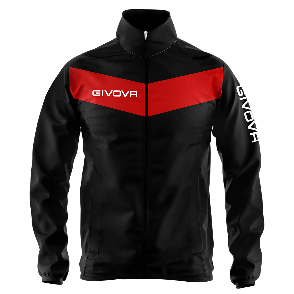 Вітровка Givova RAIN SCUDO CON MESH RJ005 чорний/червоний