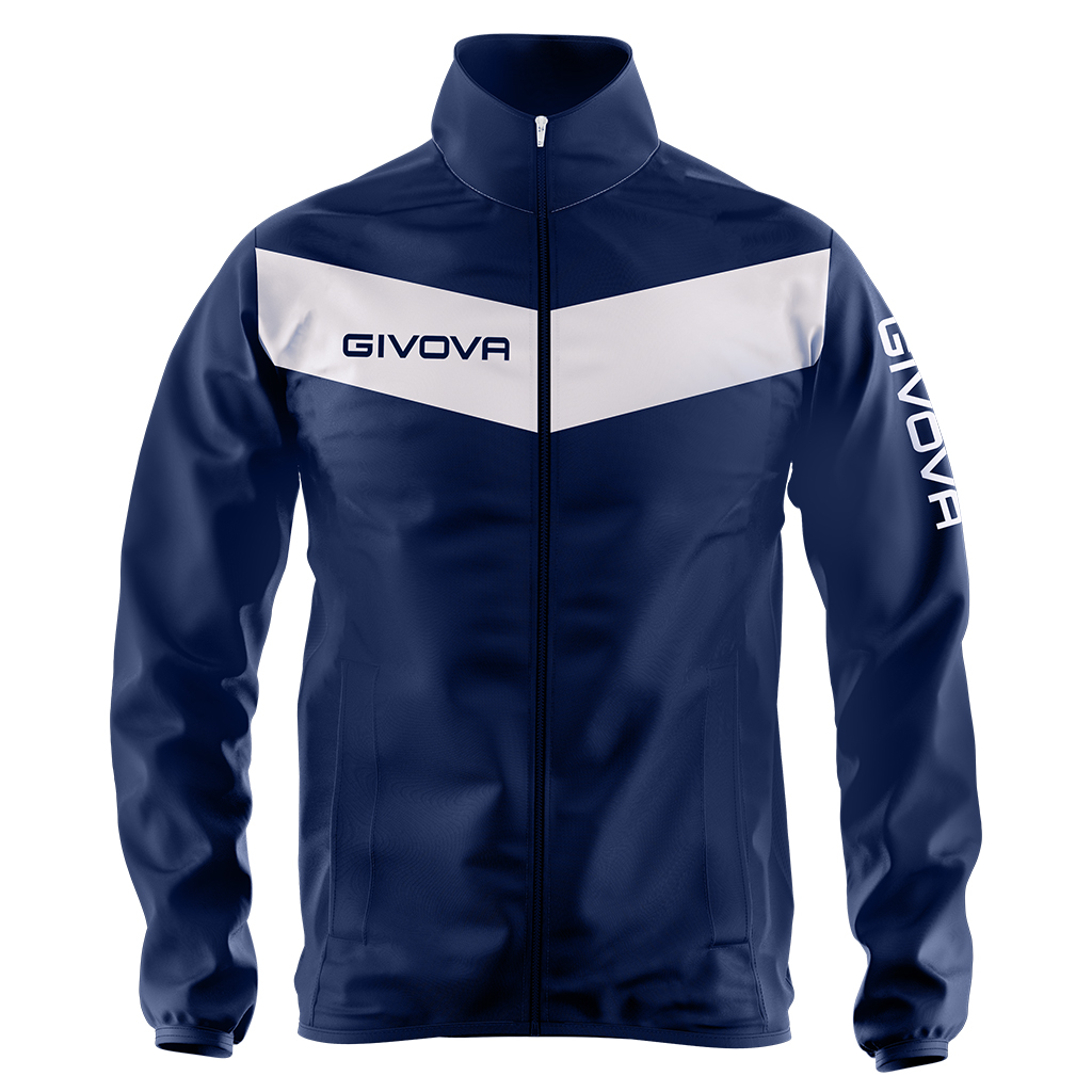 Вітровка Givova RAIN SCUDO CON MESH RJ005 темно-синій/білий