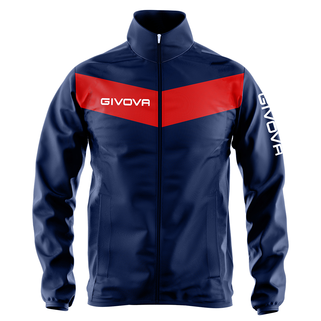 Вітровка Givova RAIN SCUDO CON MESH RJ005 темно-синій/червоний