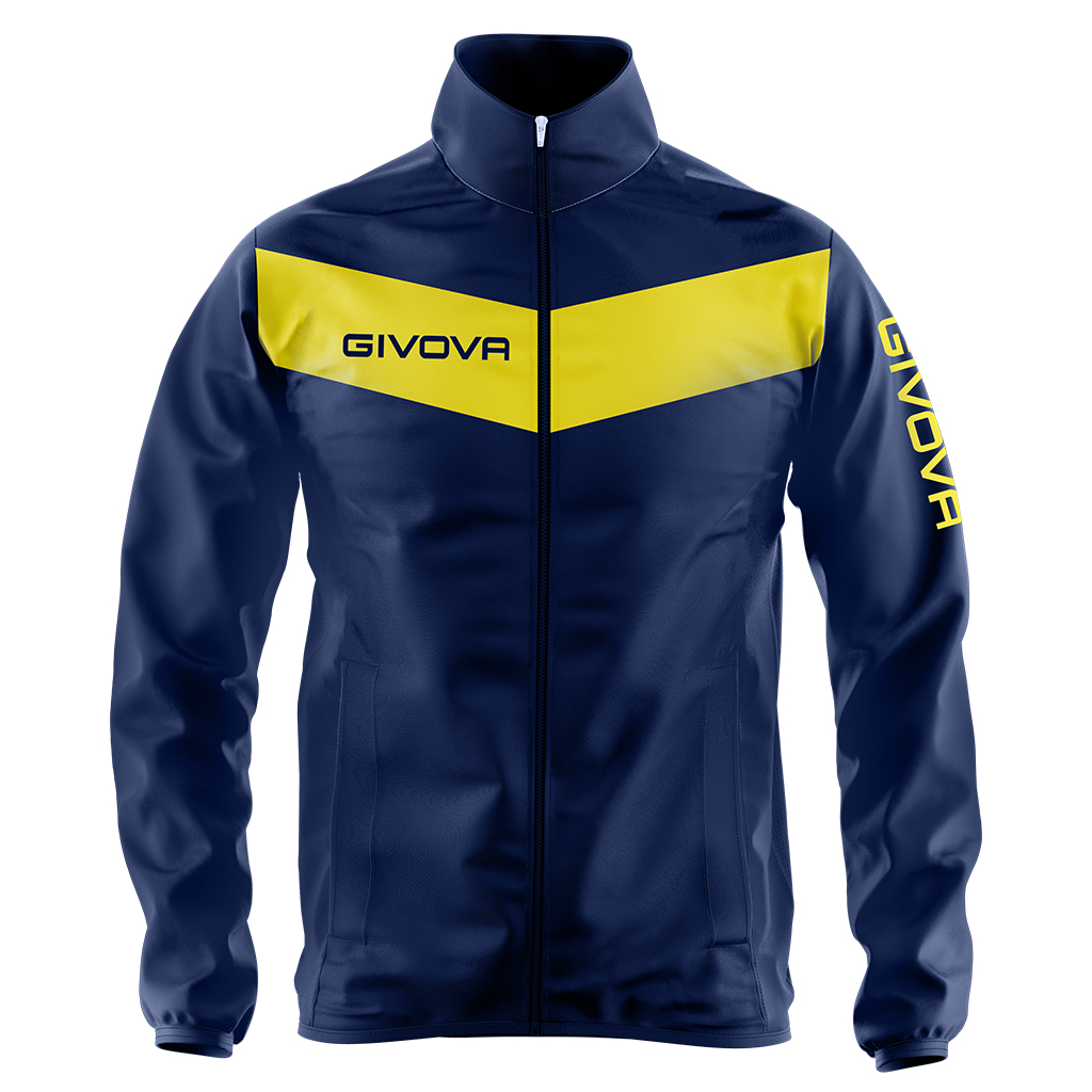 Вітровка Givova RAIN SCUDO CON MESH RJ005 темно-синій/жовтий